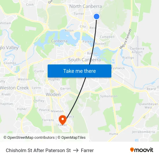 Chisholm St After Paterson St to Farrer map