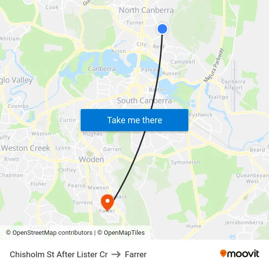 Chisholm St After Lister Cr to Farrer map