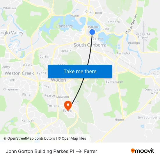 John Gorton Building Parkes Pl to Farrer map