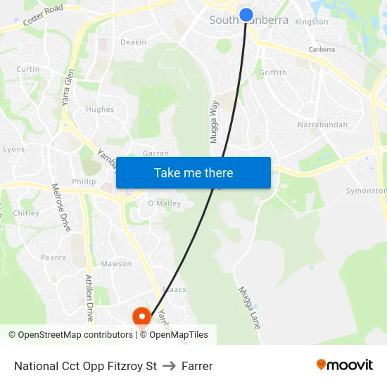 National Cct Opp Fitzroy St to Farrer map