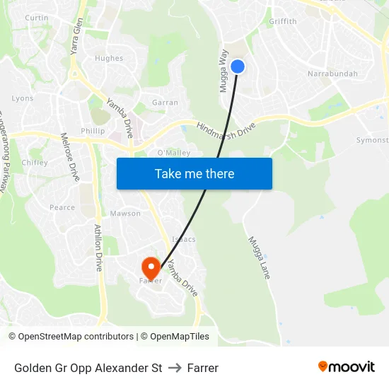 Golden Gr Opp Alexander St to Farrer map