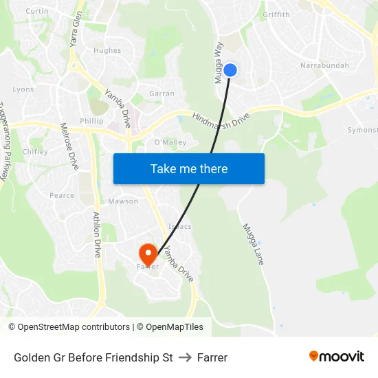 Golden Gr Before Friendship St to Farrer map