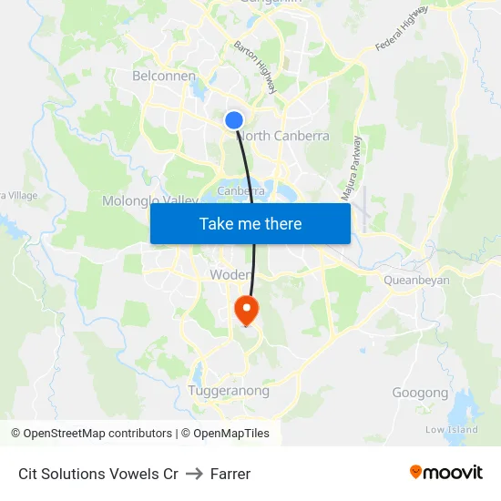 Cit Solutions Vowels Cr to Farrer map