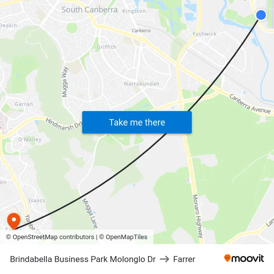 Brindabella Business Park Molonglo Dr to Farrer map