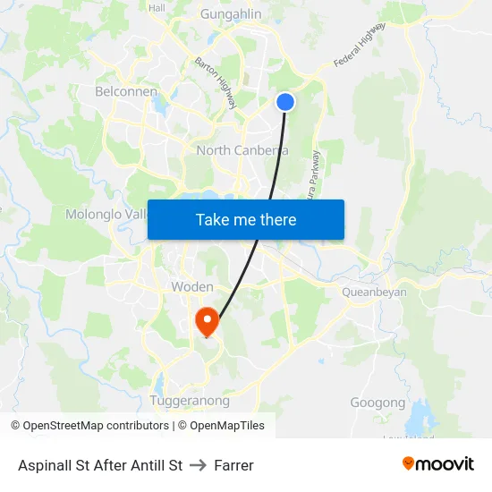 Aspinall St After Antill St to Farrer map