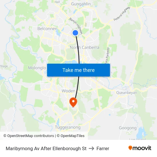Maribyrnong Av After Ellenborough St to Farrer map