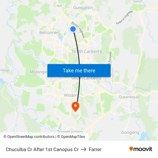 Chuculba Cr After 1st Canopus Cr to Farrer map