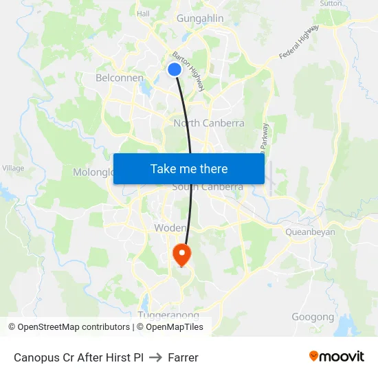 Canopus Cr After Hirst Pl to Farrer map