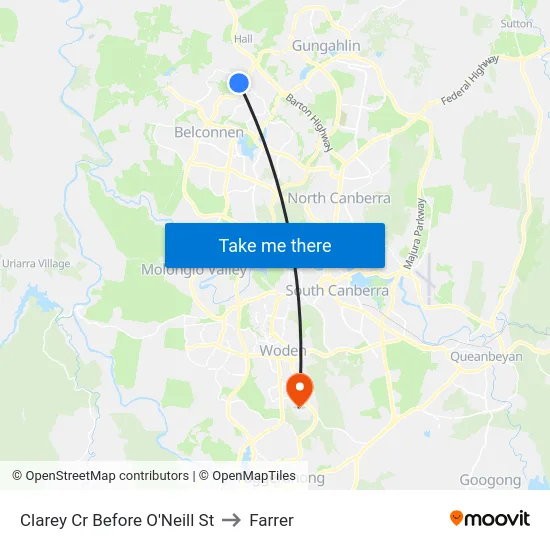 Clarey Cr Before O'Neill St to Farrer map