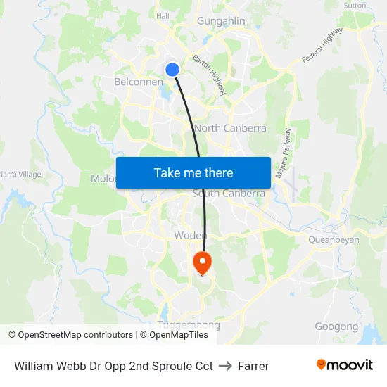 William Webb Dr Opp 2nd Sproule Cct to Farrer map