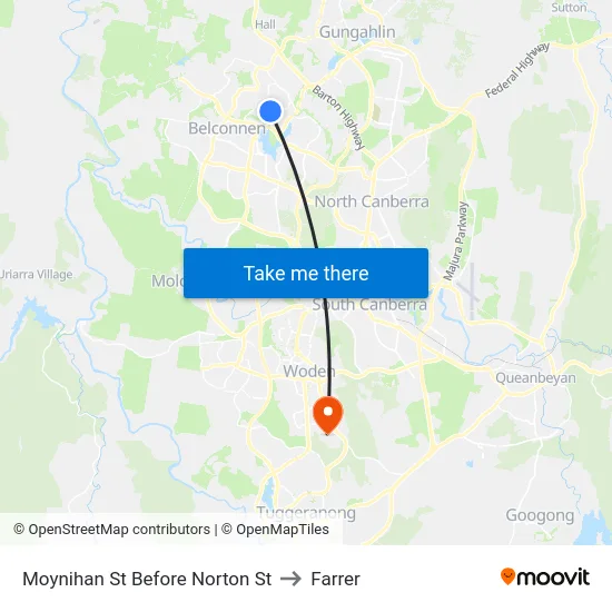 Moynihan St Before Norton St to Farrer map