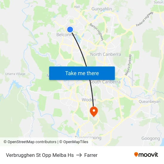Verbrugghen St Opp Melba Hs to Farrer map