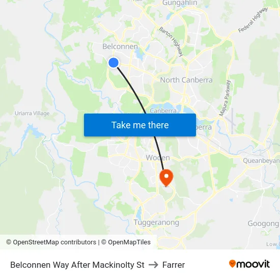 Belconnen Way After Mackinolty St to Farrer map