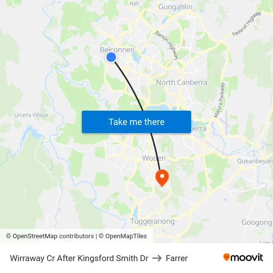 Wirraway Cr After Kingsford Smith Dr to Farrer map