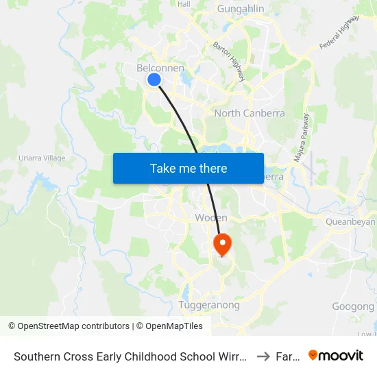 Southern Cross Early Childhood School Wirraway Cr to Farrer map