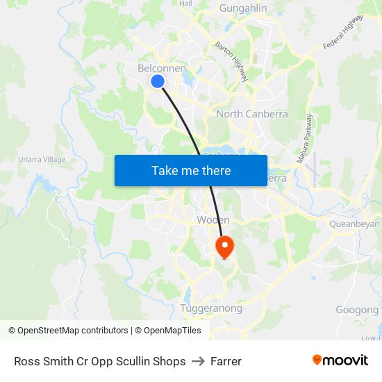 Ross Smith Cr Opp Scullin Shops to Farrer map