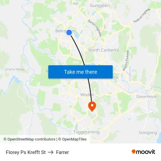 Florey Ps Krefft St to Farrer map