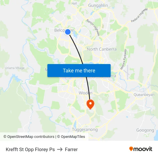 Krefft St Opp Florey Ps to Farrer map