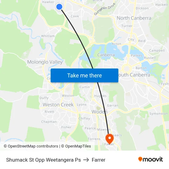 Shumack St Opp Weetangera Ps to Farrer map