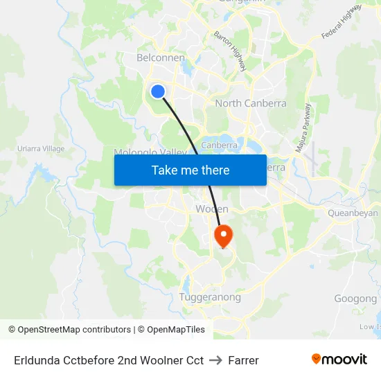 Erldunda Cctbefore 2nd Woolner Cct to Farrer map
