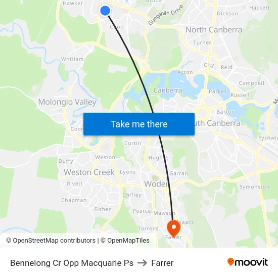 Bennelong Cr Opp Macquarie Ps to Farrer map