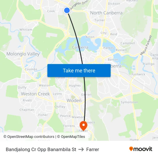 Bandjalong Cr Opp Banambila St to Farrer map