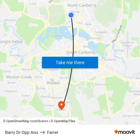 Barry Dr Opp Anu to Farrer map
