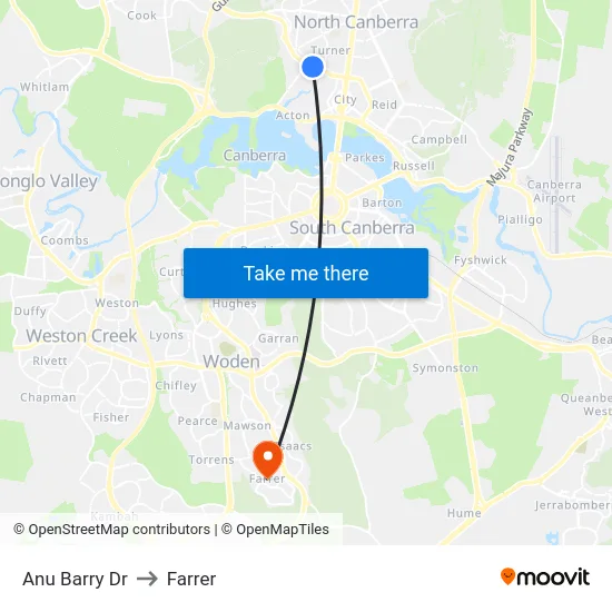 Anu Barry Dr to Farrer map