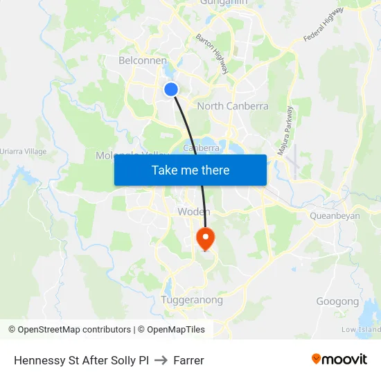 Hennessy St After Solly Pl to Farrer map