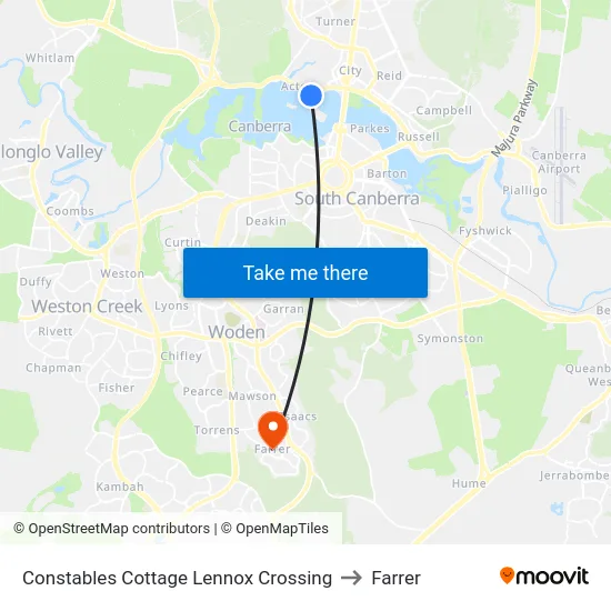Constables Cottage Lennox Crossing to Farrer map