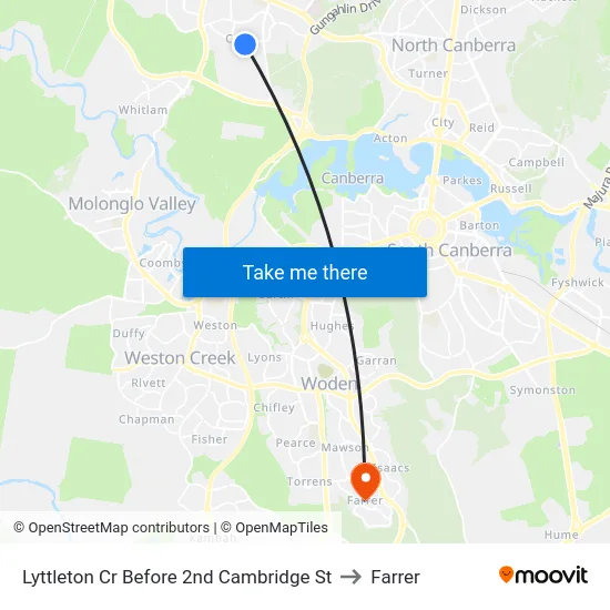 Lyttleton Cr Before 2nd Cambridge St to Farrer map