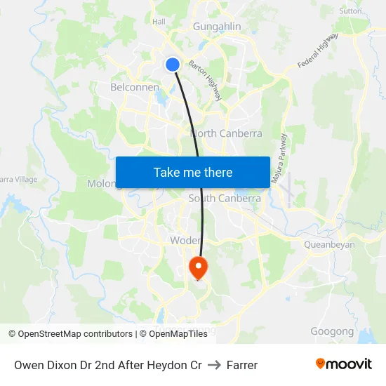 Owen Dixon Dr 2nd After Heydon Cr to Farrer map