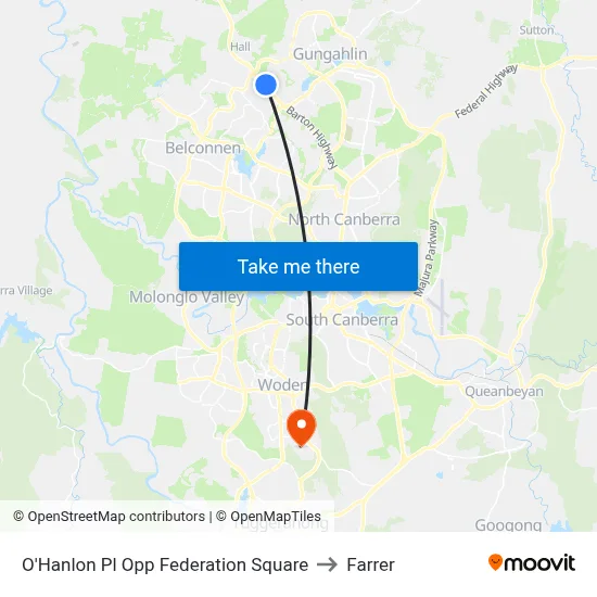 O'Hanlon Pl Opp Federation Square to Farrer map