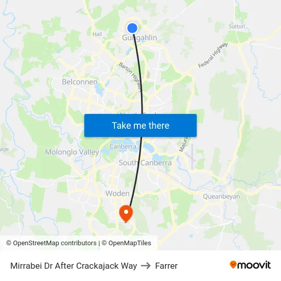 Mirrabei Dr After Crackajack Way to Farrer map