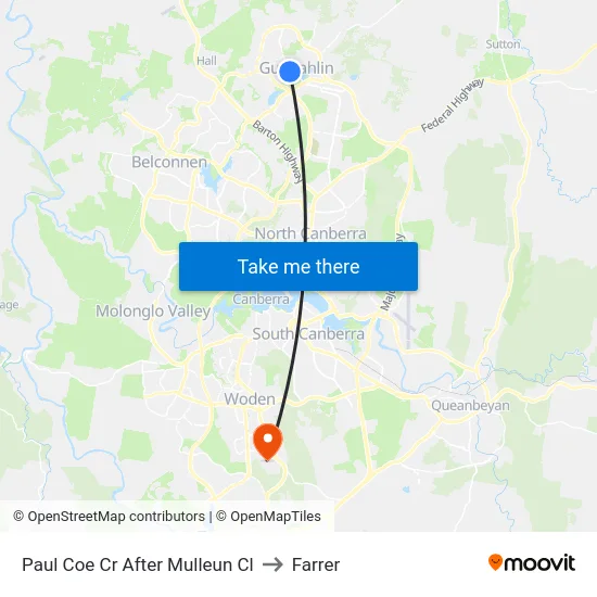 Paul Coe Cr After Mulleun Cl to Farrer map