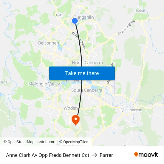 Anne Clark Av Opp Freda Bennett Cct to Farrer map
