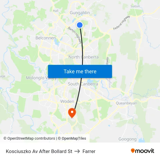Kosciuszko Av After Bollard St to Farrer map