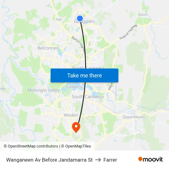 Wanganeen Av Before Jandamarra St to Farrer map