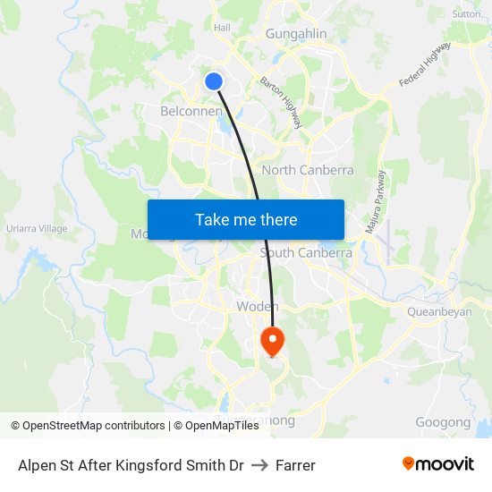 Alpen St After Kingsford Smith Dr to Farrer map