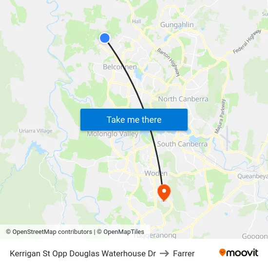 Kerrigan St Opp Douglas Waterhouse Dr to Farrer map