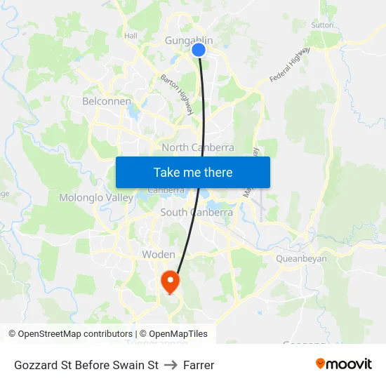 Gozzard St Before Swain St to Farrer map