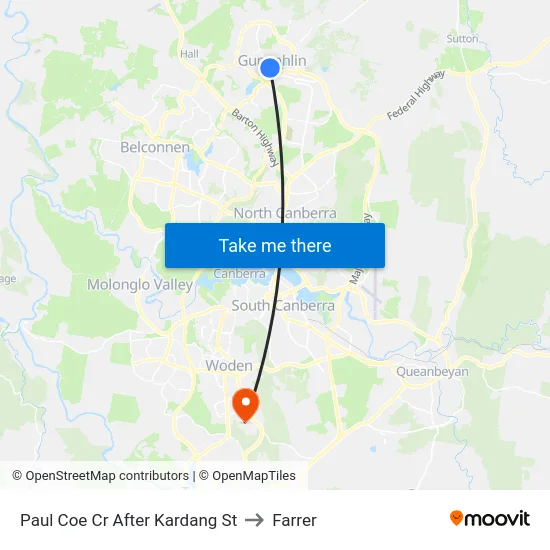 Paul Coe Cr After Kardang St to Farrer map
