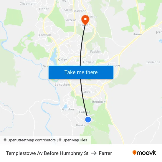 Templestowe Av Before Humphrey St to Farrer map