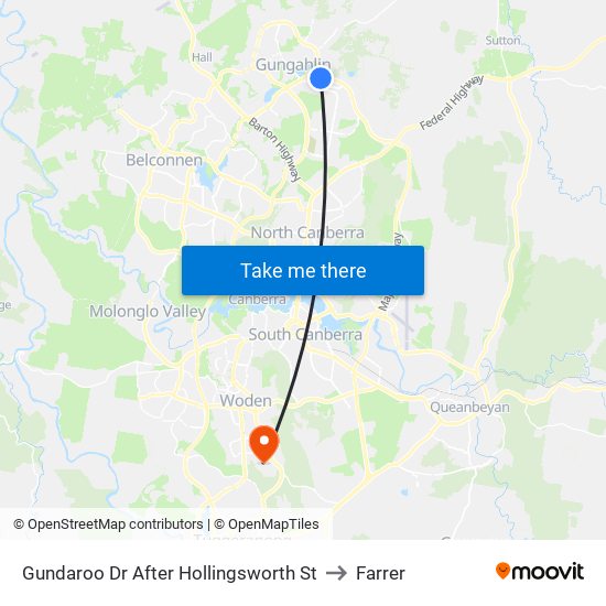 Gundaroo Dr After Hollingsworth St to Farrer map