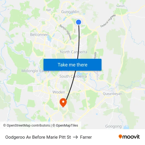 Oodgeroo Av Before Marie Pitt St to Farrer map