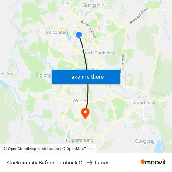 Stockman Av Before Jumbuck Cr to Farrer map