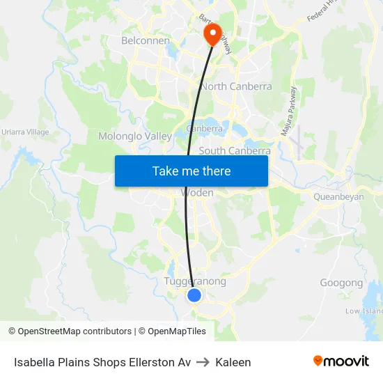 Isabella Plains Shops Ellerston Av to Kaleen map