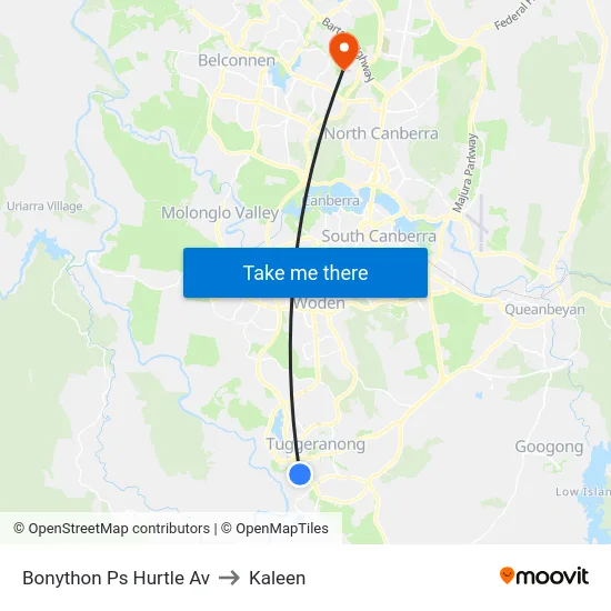 Bonython Ps Hurtle Av to Kaleen map