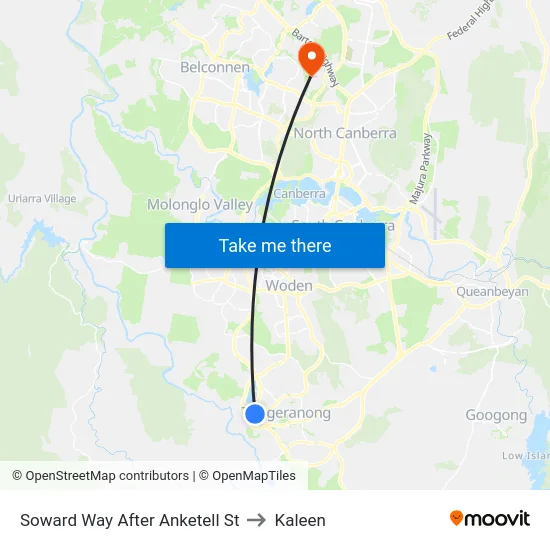 Soward Way After Anketell St to Kaleen map