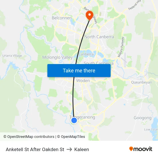 Anketell St After Oakden St to Kaleen map